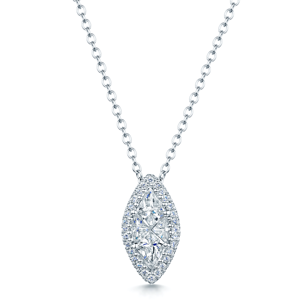 Berry's 18ct White Gold Marquise Shaped Diamond Pendant - Berry's Jewellers