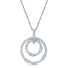 Berry's 18ct White Gold Mixed Cut Diamond Double Circle Pendant - Berry's Jewellers