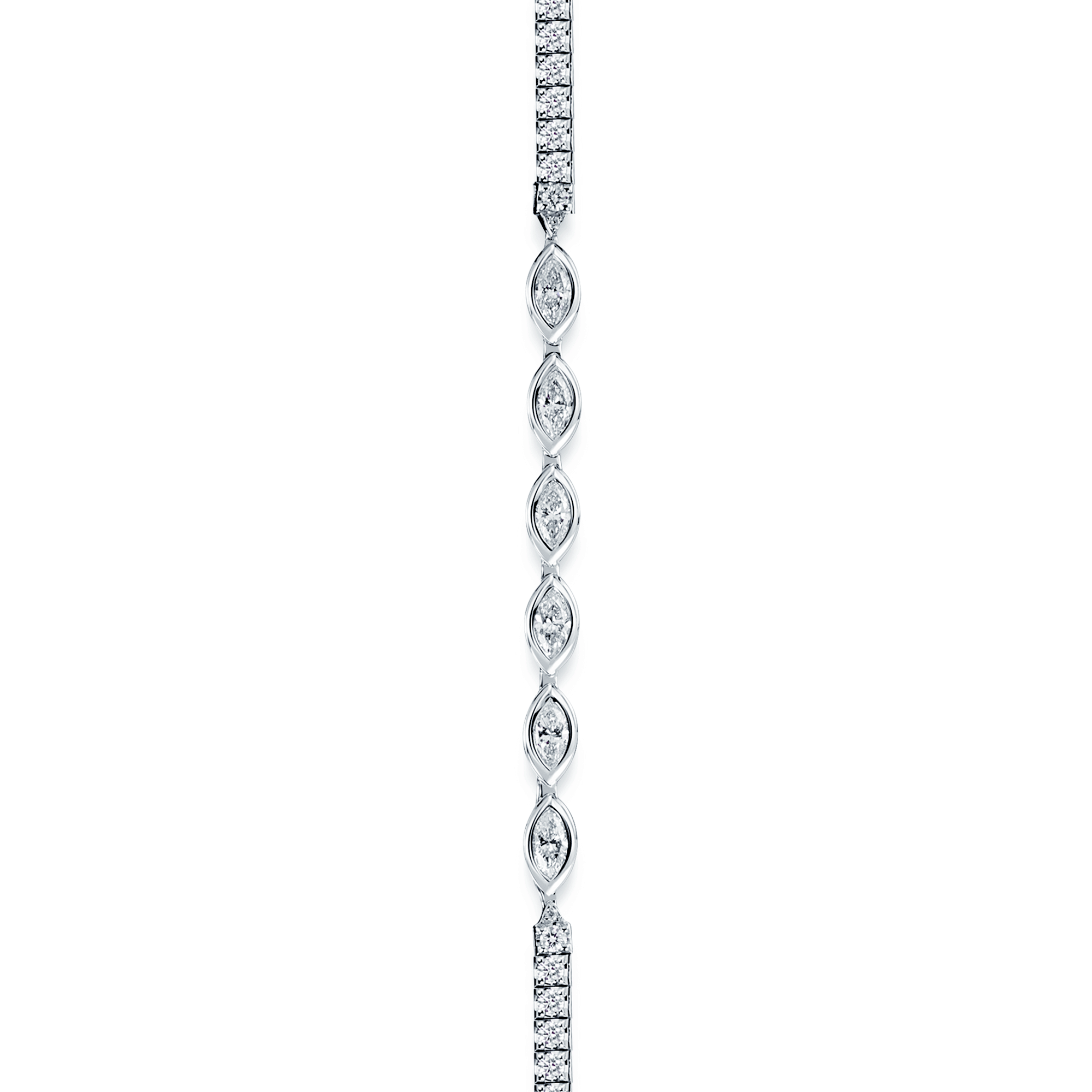 Berry's 18ct White Gold Mixed Cut Diamond Long Fancy Necklet - Berry's Jewellers