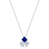 Berry's 18ct White Gold Mixed Cut Sapphire And Diamond Rub Over Pendant - Berry's Jewellers