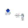 Berry's 18ct White Gold Mixed Cut Sapphire And Diamond Rub Over Stud Earrings - Berry's Jewellers