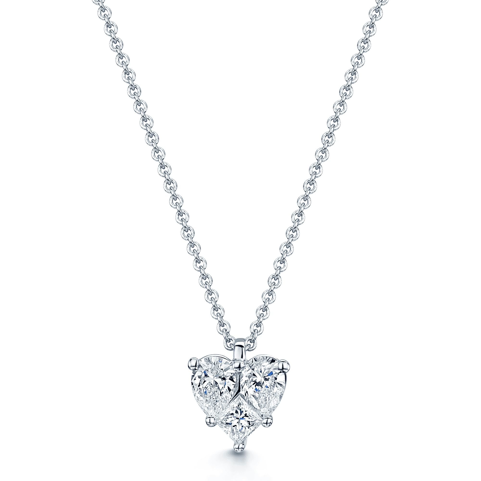 Berry's 18ct White Gold Mixed Diamond Heart Pendant - Berry's Jewellers