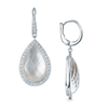 Berry's 18ct White Gold Mother Of Pearl Pave Set Diamond Pear Shaped Drop Earrings - Berry's Jewellers