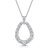 Berry's 18ct White Gold Open Pear Shape & Graduated Diamond Pendant - Berry's Jewellers