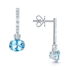 Berry's 18ct White Gold Oval Cut Aquamarine with Oval, Brilliant & Baguette Cut Diamonds Earrings - Berry's Jewellers