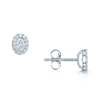 Berry's 18ct White Gold Oval Cut Diamond 0.40ct Halo Stud Earrings - Berry's Jewellers