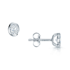 Berry's 18ct White Gold Oval Cut Diamond 0.50ct Rub Over Stud Earrings - Berry's Jewellers