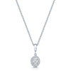 18ct White Gold Oval Cut Diamond Halo Pendant