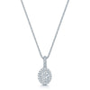 Berry's 18ct White Gold Oval GIA Certificated Single Stone Diamond Halo Pendant With Diamond Bale - Berry's Jewellers