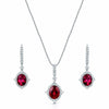 Berry's 18ct White Gold Oval Rubelite And Diamond Pendant & Earring Set - Berry's Jewellers