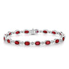 Berry's 18ct White Gold Oval Ruby & Diamond Rubover Set Line Bracelet - Berry's Jewellers