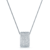 Berry's 18ct White Gold Pave Set Curved Pendant - Berry's Jewellers