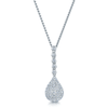 Berry's 18ct White Gold Pave Set Teardrop Diamond Drop Necklace - Berry's Jewellers