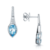 Berry's 18ct White Gold Pear Cut Aquamarine And Diamond Set Earrings - Berry's Jewellers