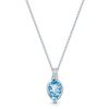 Berry's 18ct White Gold Pear Cut Aquamarine And pave Diamond Set Pendant - Berry's Jewellers