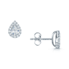 Berry's 18ct White Gold Pear Cut Diamond 0.80ct Halo Stud Earrings - Berry's Jewellers