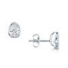 Berry's 18ct White Gold Pear Cut Diamond 1.00ct Rub Over Stud Earrings - Berry's Jewellers