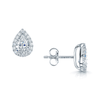 Berry's 18ct White Gold Pear Cut Diamond 1.20ct Halo Stud Earrings - Berry's Jewellers