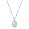 Berry's 18ct White Gold Pear Cut Diamond Halo Pendant - Berry's Jewellers