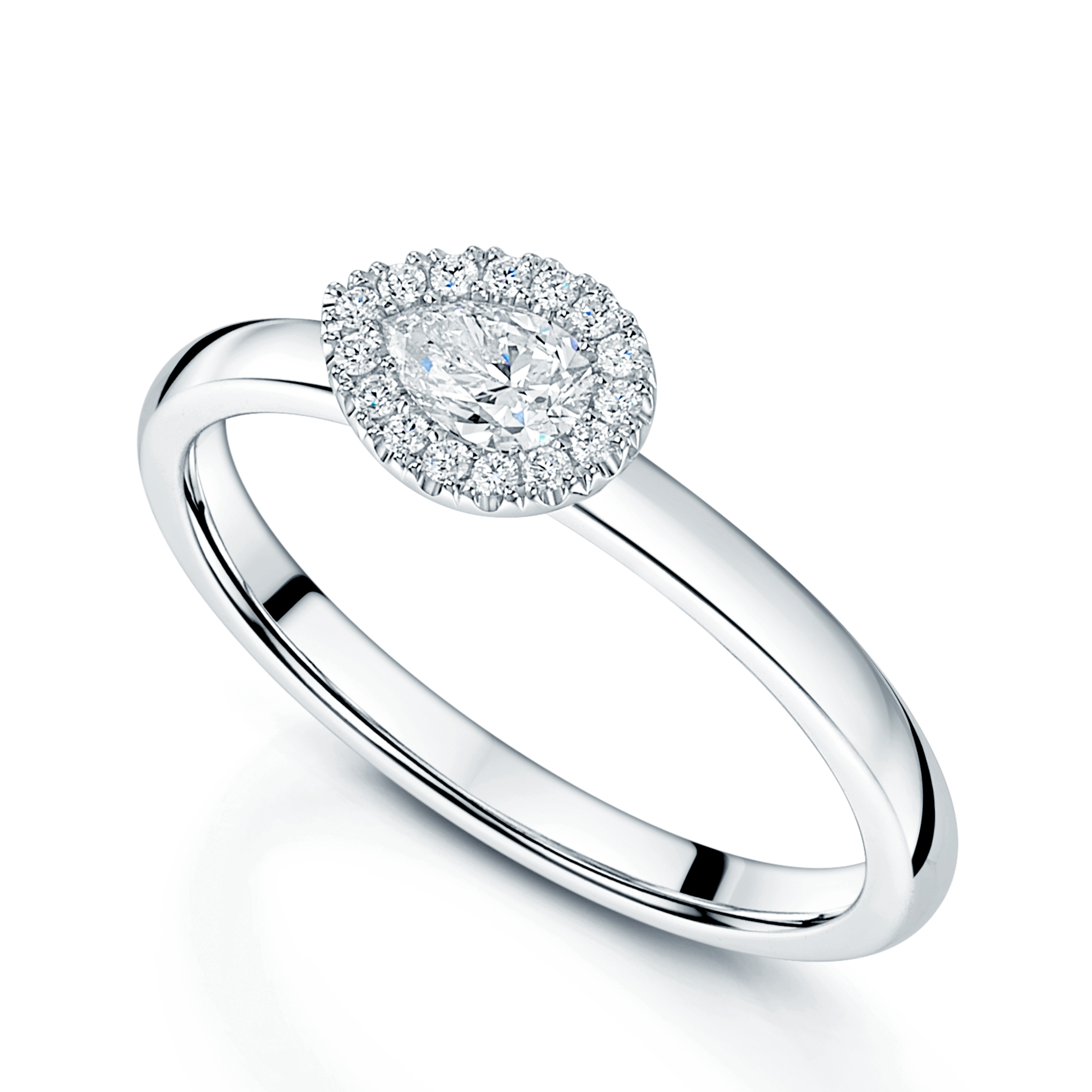 Berry's 18ct White Gold Pear Cut Diamond Halo Ring - Berry's Jewellers