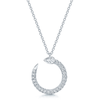 18ct White Gold Pear Cut Diamond Open Pave set Swirl Pendant