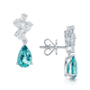 Berry's 18ct White Gold Pear Cut Indicolite Tourmaline And Diamond Drop Earrings - Berry's Jewellers