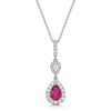 Berry's 18ct White Gold Pear Cut Ruby And Diamond Pendant - Berry's Jewellers