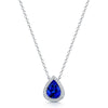 Berry's 18ct White Gold Pear Cut Tanzanite And Diamond Halo Pendant - Berry's Jewellers