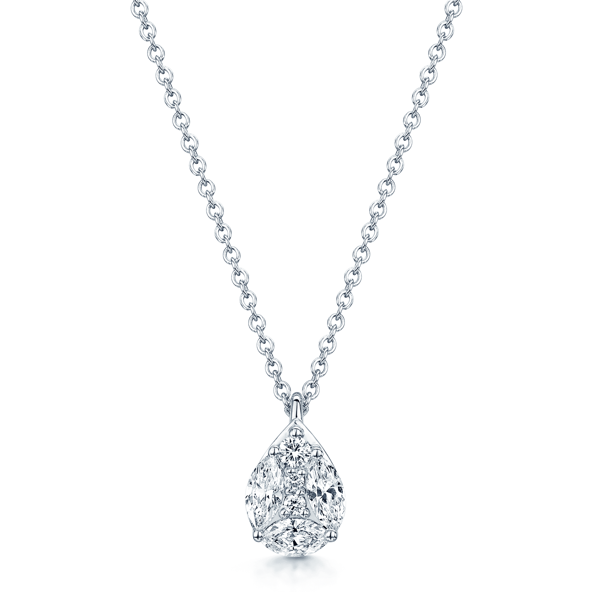 Berry's 18ct White Gold Pear Mixed Diamond Pendant - Berry's Jewellers