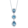 Berry's 18ct White Gold Pear & Round Aquamarine & Diamond Pendant - Berry's Jewellers