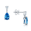 Berry's 18ct White Gold Pear Shape Aquamarine And Diamond Drop Earrings - Berry's Jewellers