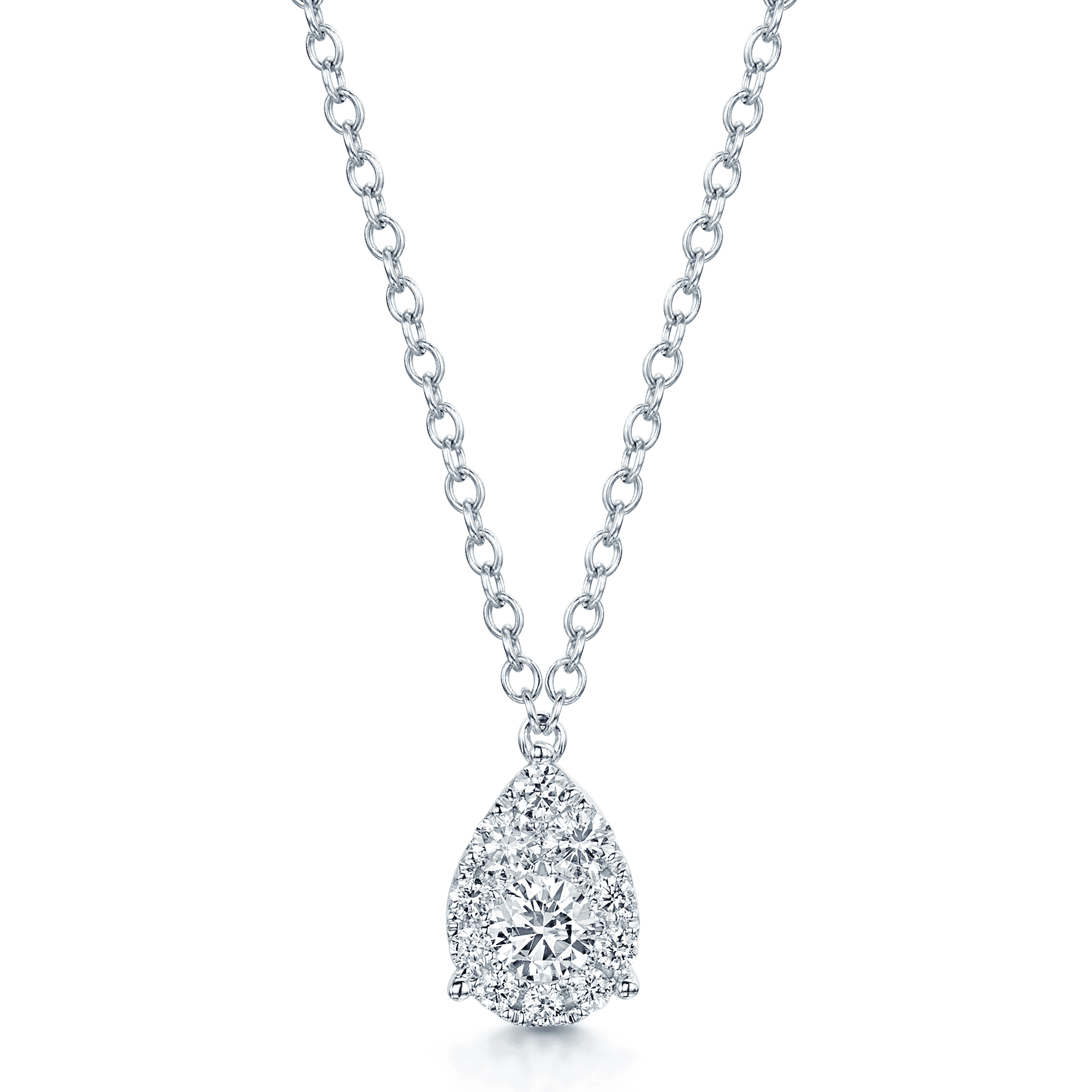 Berry's 18ct White Gold Pear Shape Diamond Necklace - Berry's Jewellers