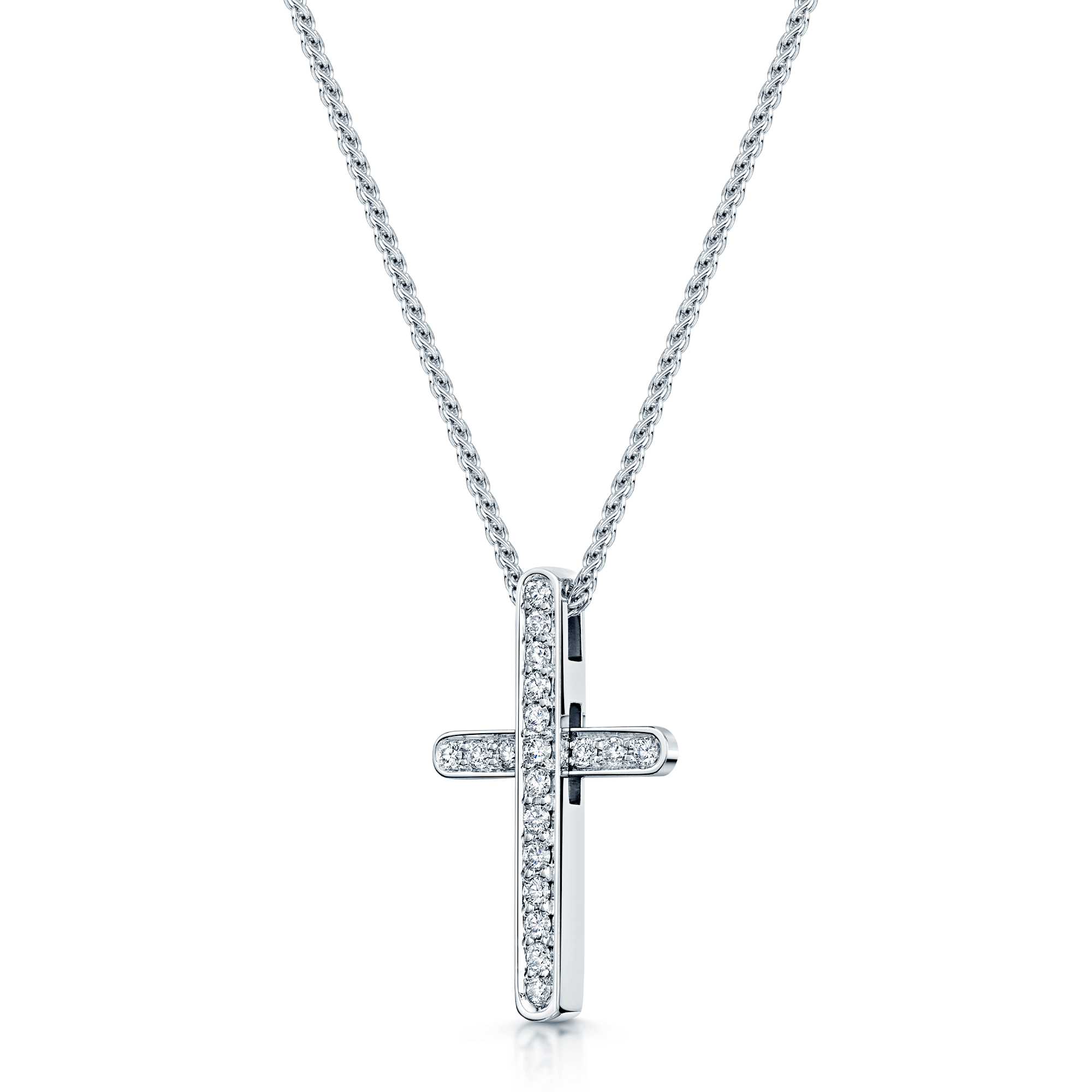 18ct White Gold Piaget Diamond Set Cross Pendant