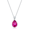 Berry's 18ct White Gold Pink Tourmaline And Diamond Pear Shape Drop Pendant - Berry's Jewellers