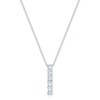 18ct White Gold Princess Cut Diamond Bar Pendant