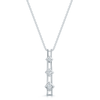 Berry's 18ct White Gold Princess Cut Diamond Double Bar Rub Over Set Pendant - Berry's Jewellers