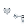 Berry's 18ct White Gold Princess Cut Diamond Heart Shape Invisible Set Stud Earrings With Rub Over Edge - Berry's Jewellers