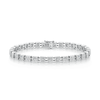 18ct White Gold Princess Cut Diamond Rubover Set Tennis Bracelet