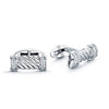 Berry's 18ct White Gold Princess Cut Diamond Set Bar Ridged Cufflinks - Berry's Jewellers