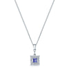 Berry's 18ct White Gold Princess Cut Tanzanite And Diamond Square Pendant - Berry's Jewellers