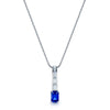 Berry's 18ct White Gold Rectangular Sapphire & Baguette Cut Diamond Pendant - Berry's Jewellers