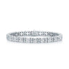 Berry's 18ct White Gold Round Brilliant And Baguette Cut Diamond Flower Cluster Tennis Bracelet - Berry's Jewellers