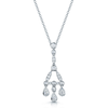 Berry's 18ct White Gold Round Brilliant  And Pear Cut Fancy Diamond Pendant - Berry's Jewellers