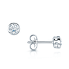 Berry's 18ct White Gold Round Brilliant Cut 0.70ct Diamond Rub Over Set Stud Earrings - Berry's Jewellers