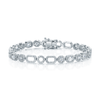 Berry's 18ct White Gold Round Brilliant Cut And Baguette Cut Diamond Open Link Bracelet - Berry's Jewellers