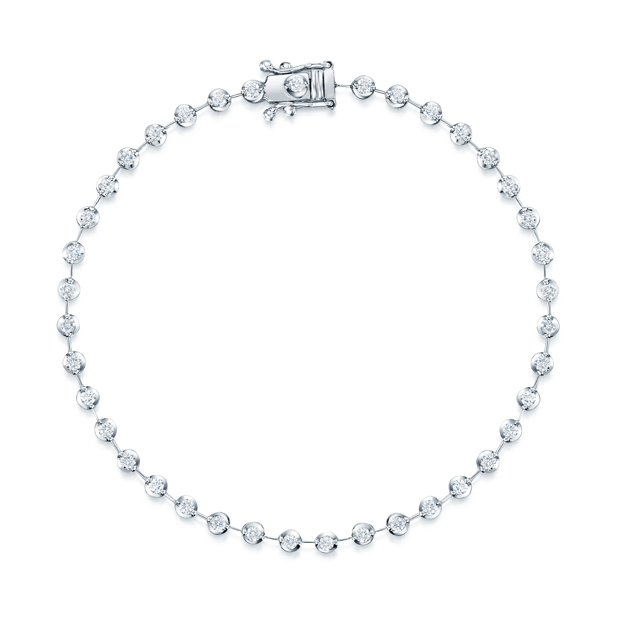 Berry's 18ct White Gold Round Brilliant Cut Diamond Bar Link Bracelet - Berry's Jewellers