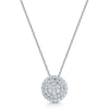 18ct White Gold Round Brilliant Cut Diamond Circle Pendant