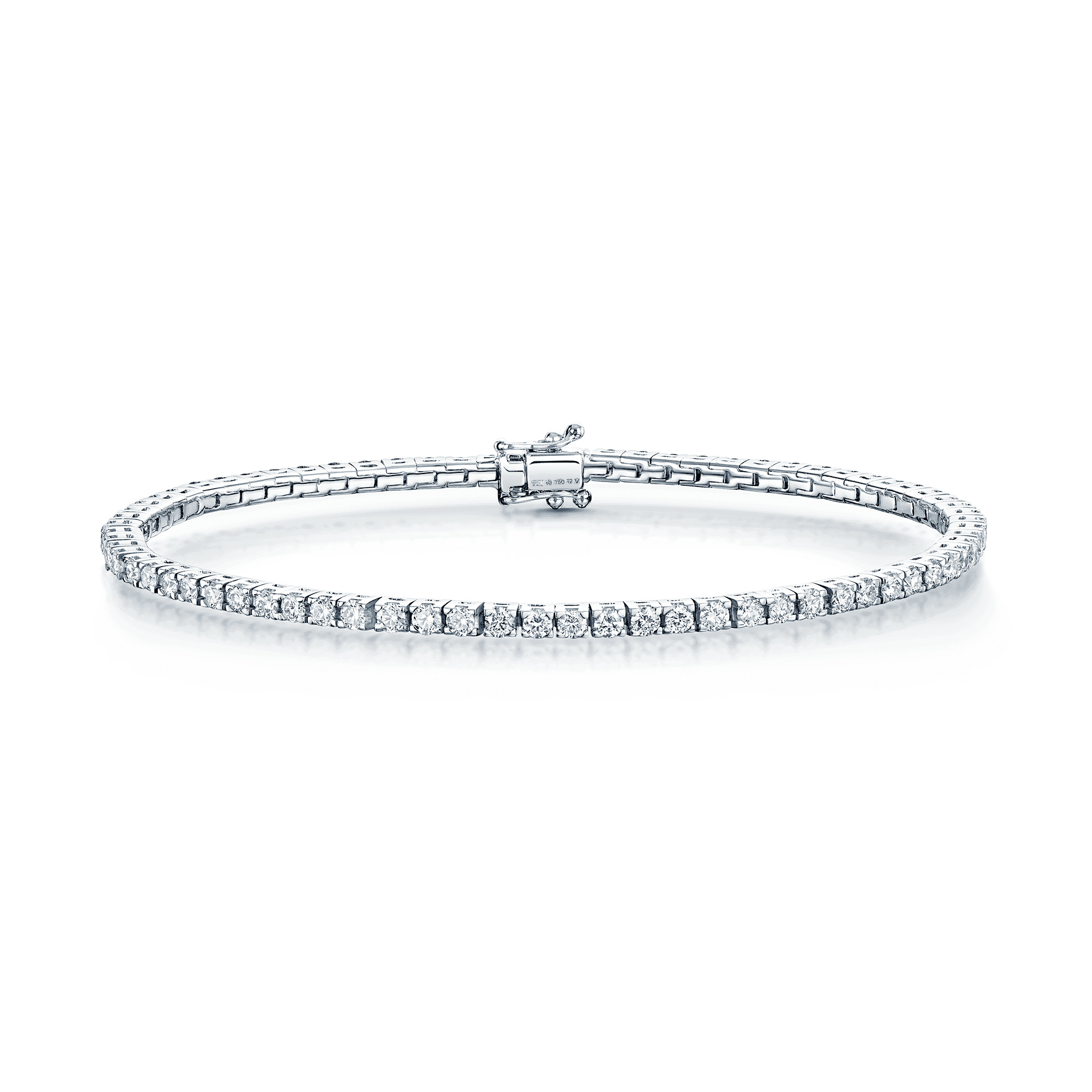 Berry's 18ct White Gold Round Brilliant Cut Diamond Claw Set Tennis Bracelet - Berry's Jewellers