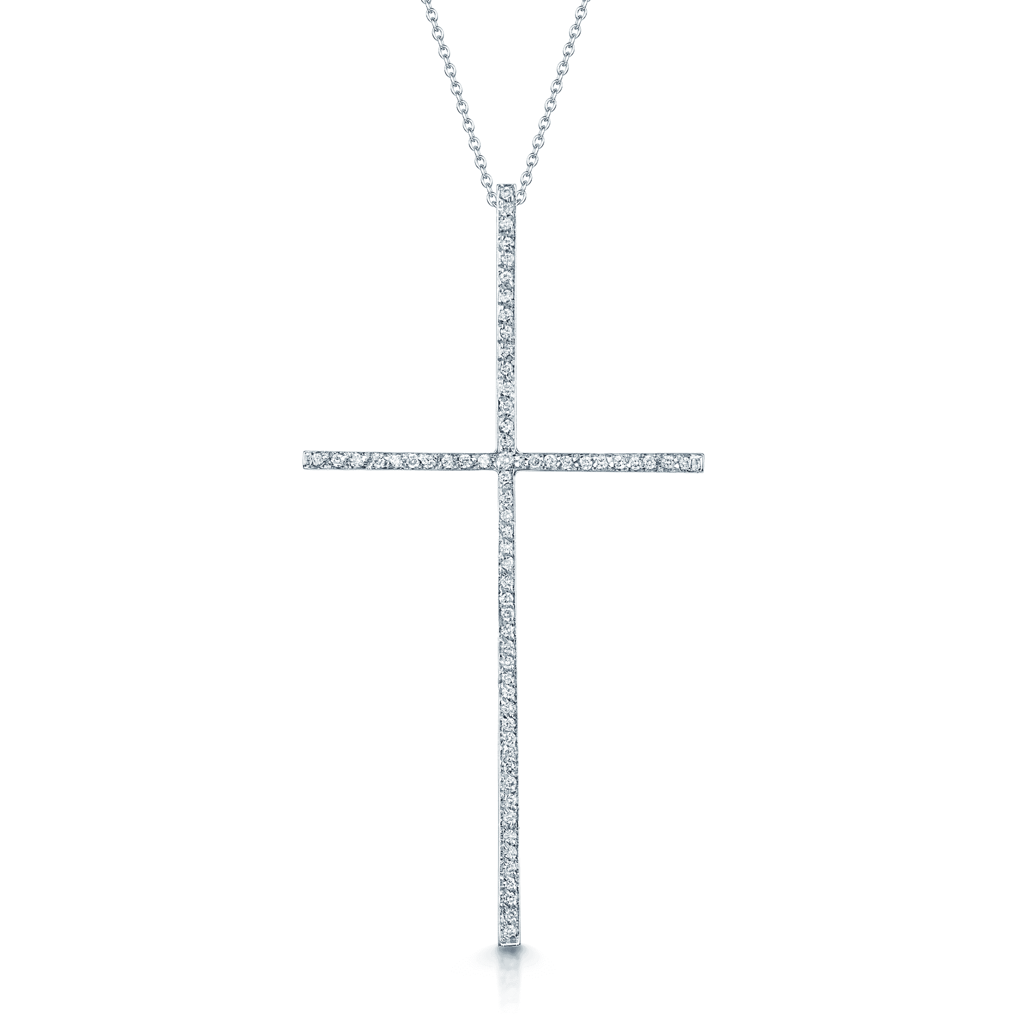 Berry's 18ct White Gold Round Brilliant Cut Diamond Cross Pendant - Berry's Jewellers