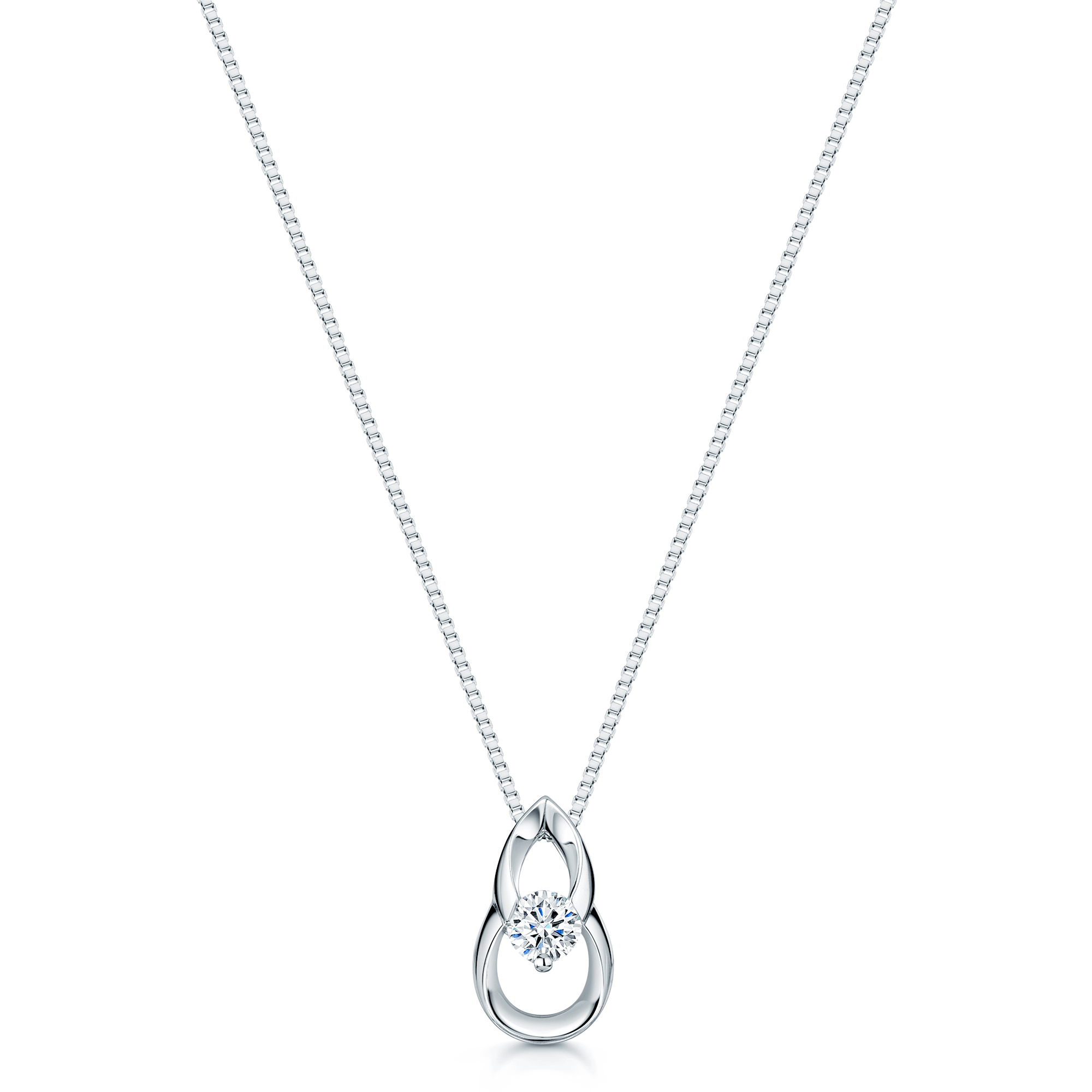 Berry's 18ct White Gold Round Brilliant Cut Diamond Fancy Set Pendant - Berry's Jewellers